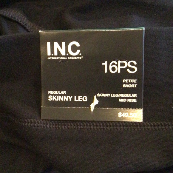 INC International Concepts Skinny Leg Black Ankle Pants Women 16PS - Picture 5 of 7